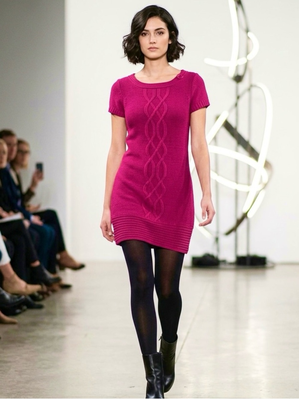 Dynamite Pink Knit Sweater Mini Dress Size L